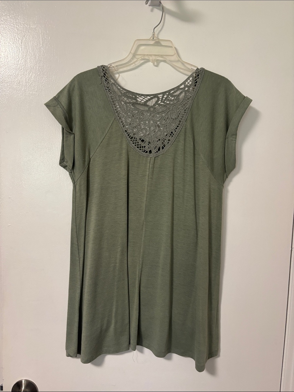 Rue21 Olive Green Crochet Yoke Tunic